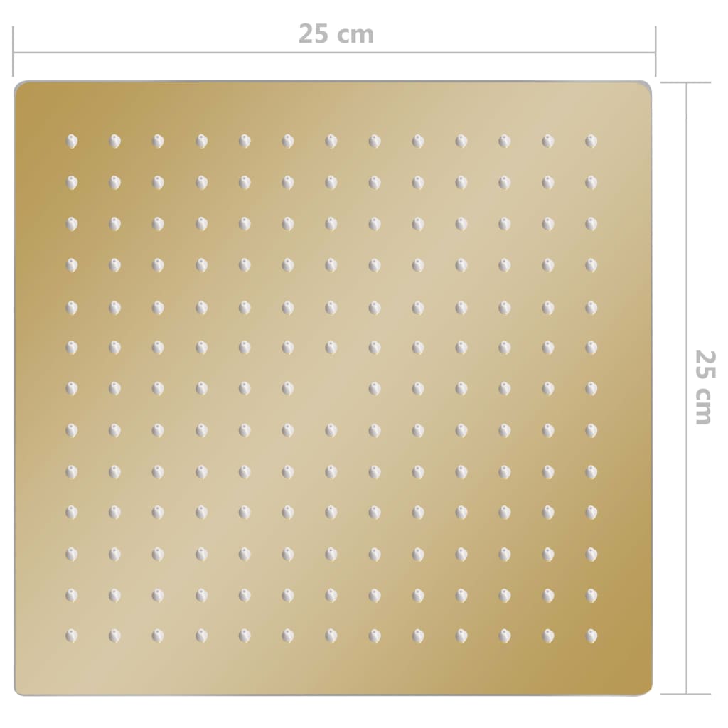 Regendouchekop vierkant 25x25 cm roestvrij staal goudkleurig is nu te koop bij PeponiXL, paradijselijk wonen!
