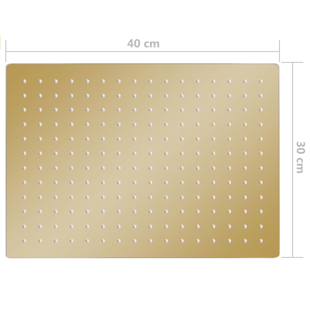 Regendouchekop rechthoekig 40x30 cm roestvrij staal goudkleurig is nu te koop bij PeponiXL, paradijselijk wonen!