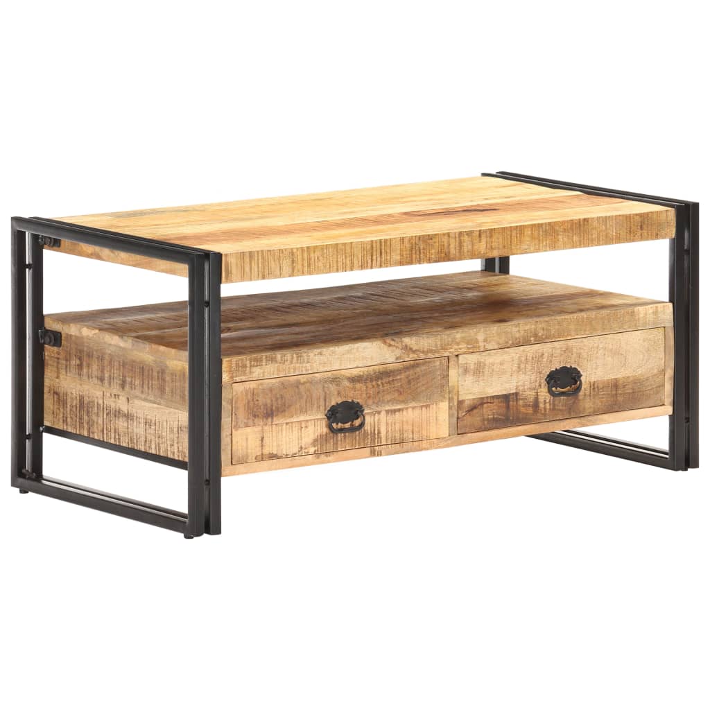 Salontafel 100x55x45 cm ruw mangohout is nu te koop bij PeponiXL, paradijselijk wonen!