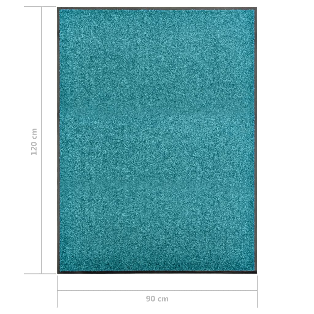Deurmat wasbaar 90x120 cm cyaan is nu te koop bij PeponiXL, paradijselijk wonen!