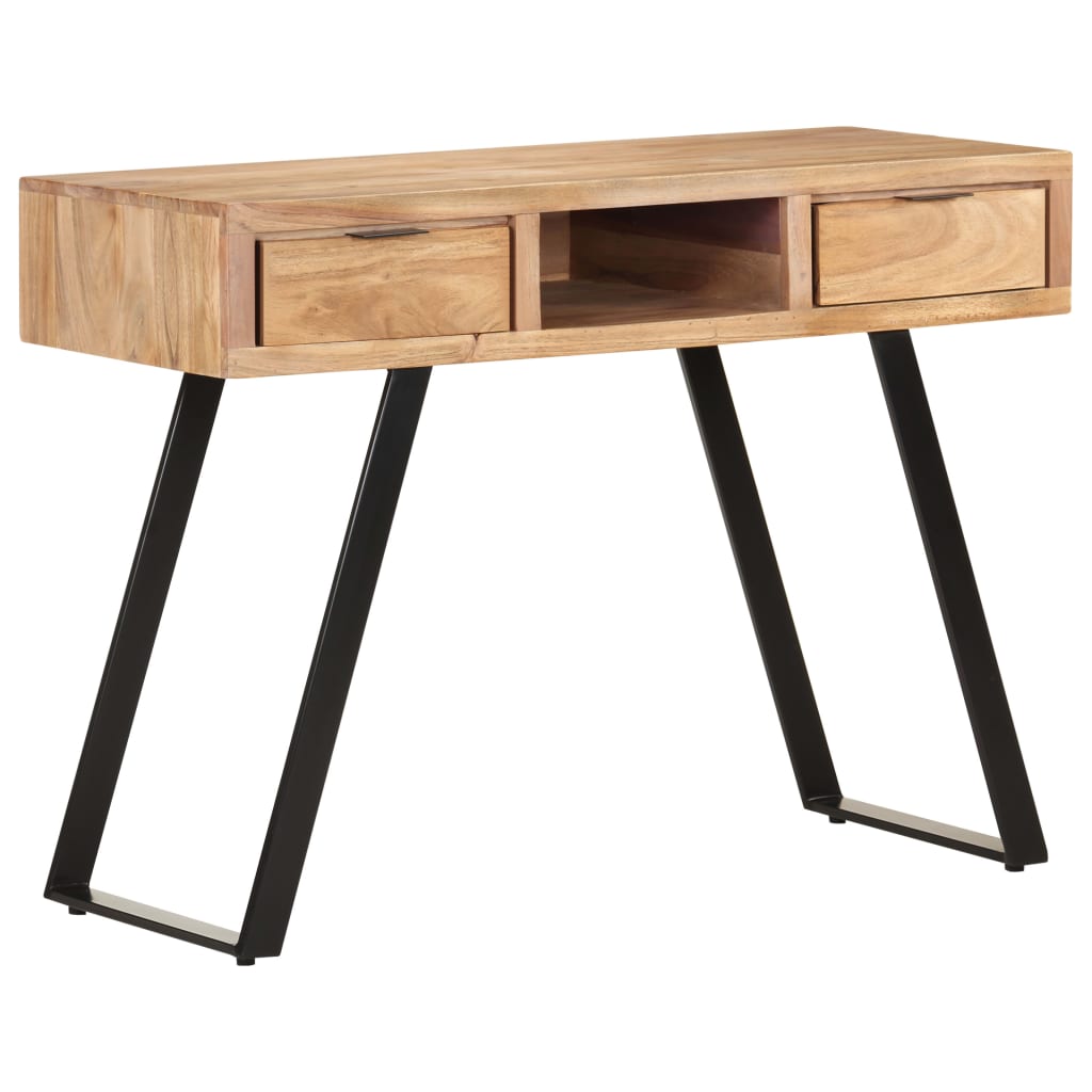 Bureau met natuurlijke randen 107x45x79 cm massief acaciahout is nu te koop bij PeponiXL, paradijselijk wonen!