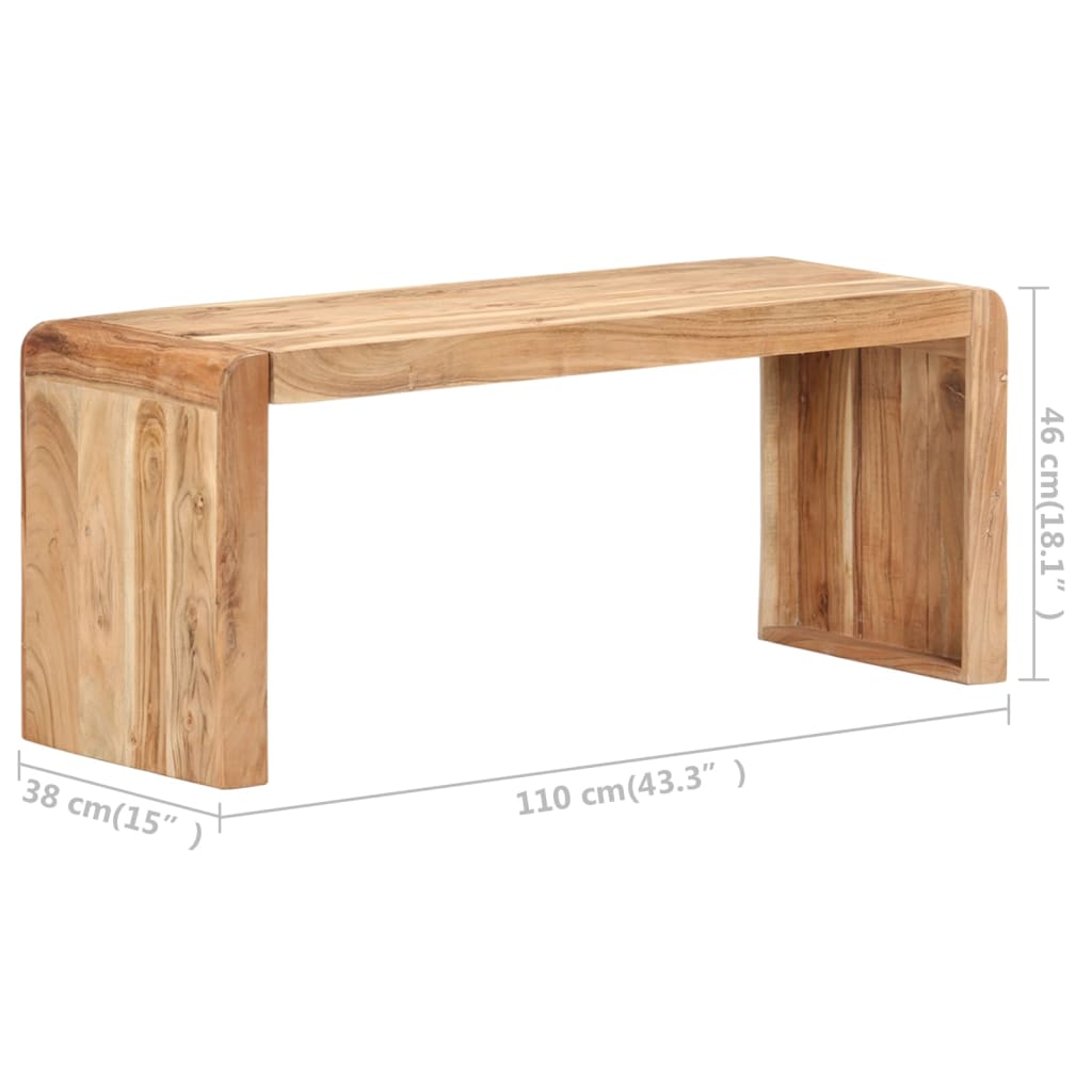 Bankje 110x38x46 cm massief acaciahout is nu te koop bij PeponiXL, paradijselijk wonen!