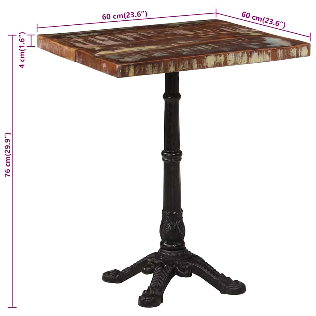 Bistrotafel 60x60x76 cm massief gerecycled hout is nu te koop bij PeponiXL, paradijselijk wonen!