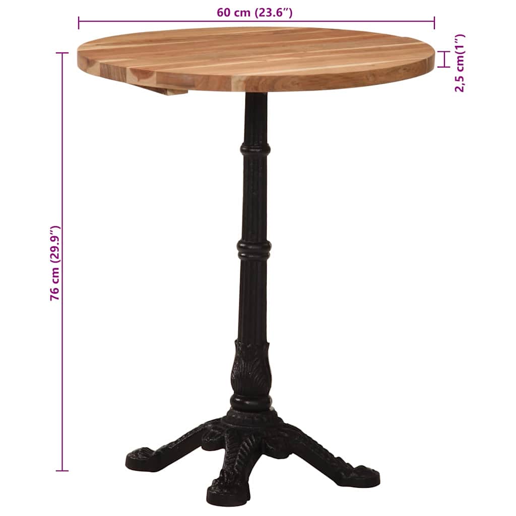 Bistrotafel Ø 60x76 cm massief acaciahout is nu te koop bij PeponiXL, paradijselijk wonen!