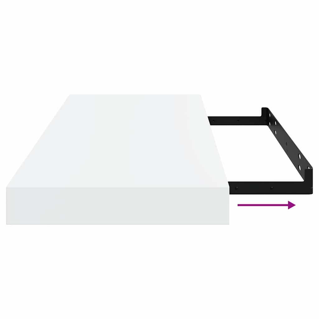 Wandschappen zwevend 2 st 60x23,5x3,8 cm MDF hoogglans wit is nu te koop bij PeponiXL, paradijselijk wonen!