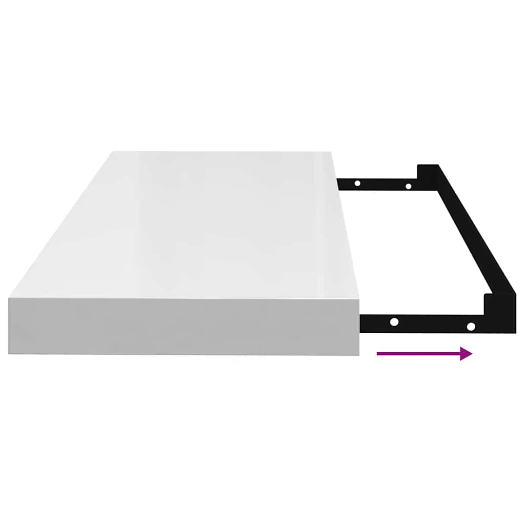 Wandschappen zwevend 4 st 60x23,5x3,8 cm MDF hoogglans wit is nu te koop bij PeponiXL, paradijselijk wonen!