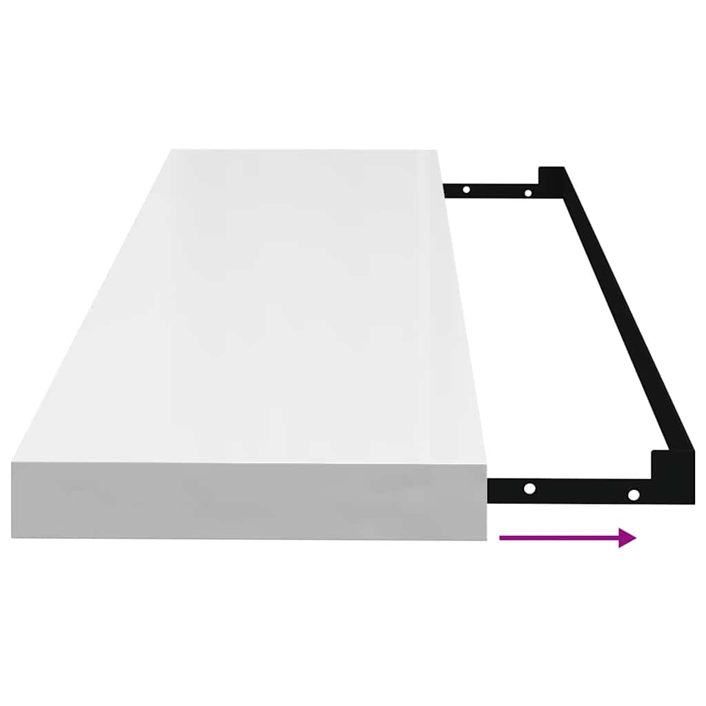 Wandschappen zwevend 4 st 80x23,5x3,8 cm MDF hoogglans wit is nu te koop bij PeponiXL, paradijselijk wonen!