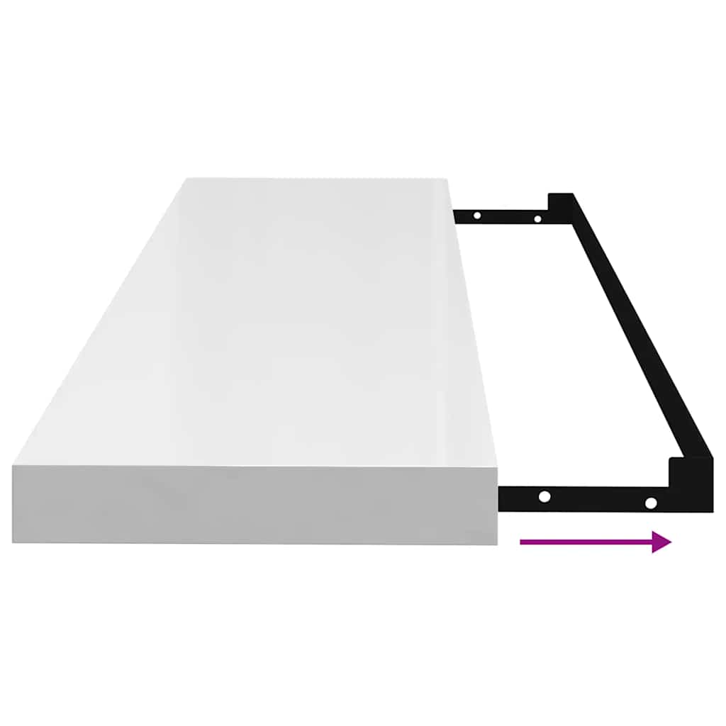 Wandschappen zwevend 4 st 90x23,5x3,8 cm MDF hoogglans wit is nu te koop bij PeponiXL, paradijselijk wonen!