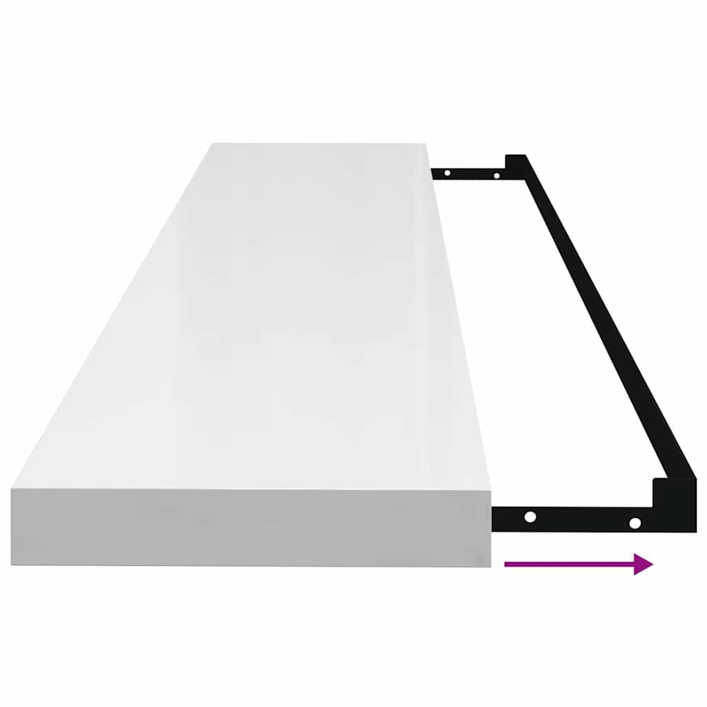 Wandschappen zwevend 2 st 120x23,5x3,8 cm MDF hoogglans wit is nu te koop bij PeponiXL, paradijselijk wonen!