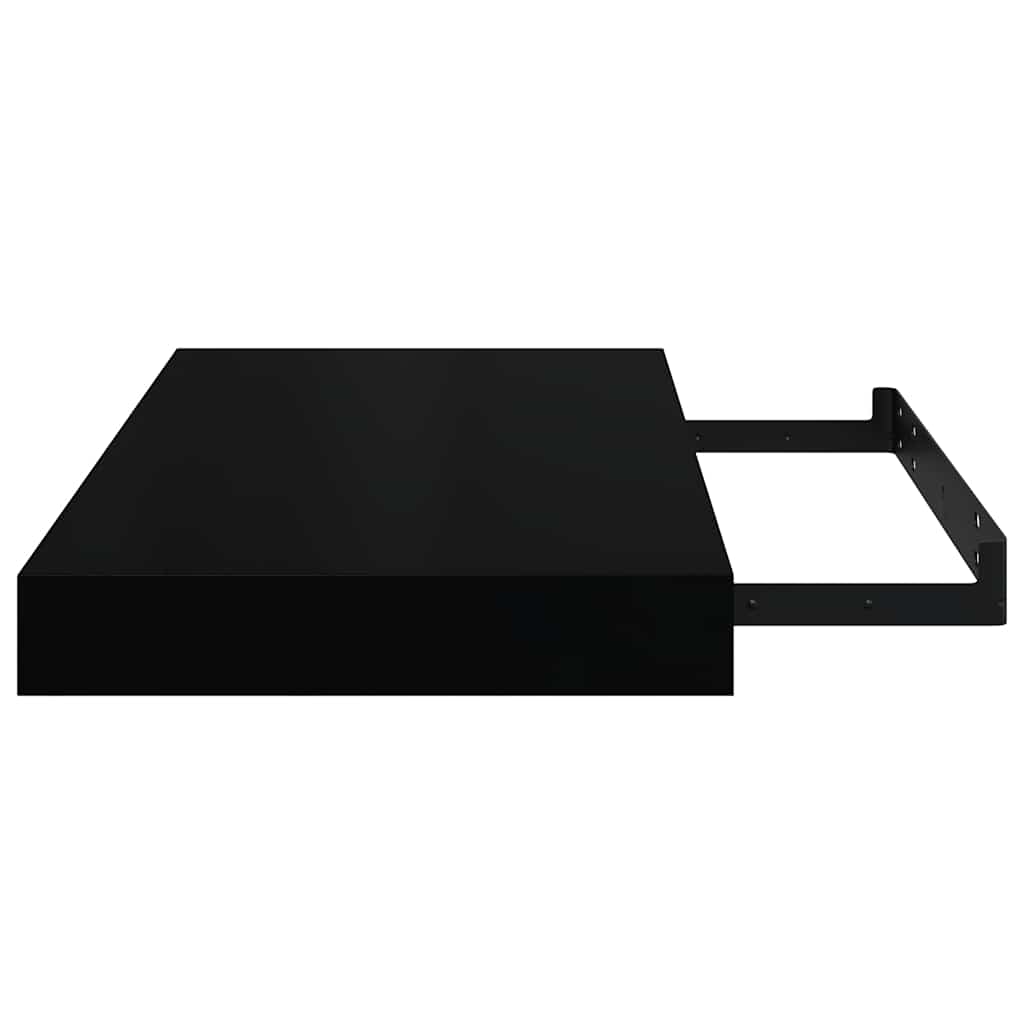 Wandschappen zwevend 2 st 40x23,5x3,8 cm MDF hoogglans zwart is nu te koop bij PeponiXL, paradijselijk wonen!