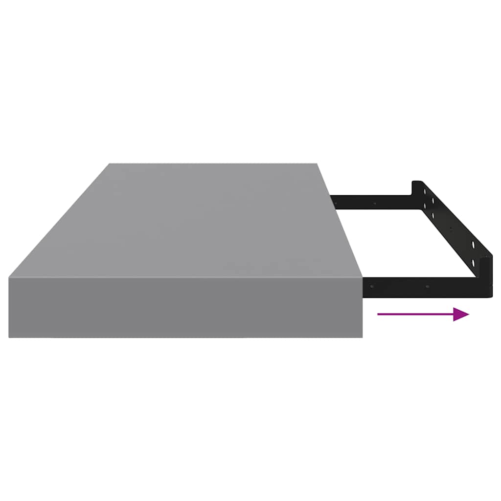 Wandschappen zwevend 2 st 60x23,5x3,8 cm MDF grijs is nu te koop bij PeponiXL, paradijselijk wonen!