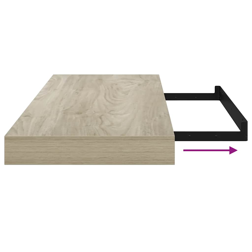 Wandschappen zwevend 2 st 60x23,5x3,8 cm MDF eikenkleurig is nu te koop bij PeponiXL, paradijselijk wonen!