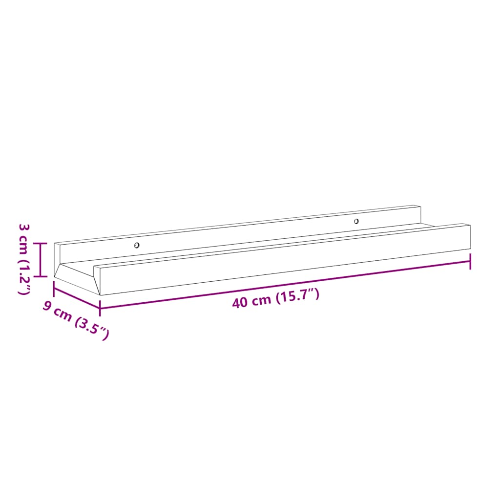 Fotoplanken 2 st 40x9x3 cm MDF wit is nu te koop bij PeponiXL, paradijselijk wonen!