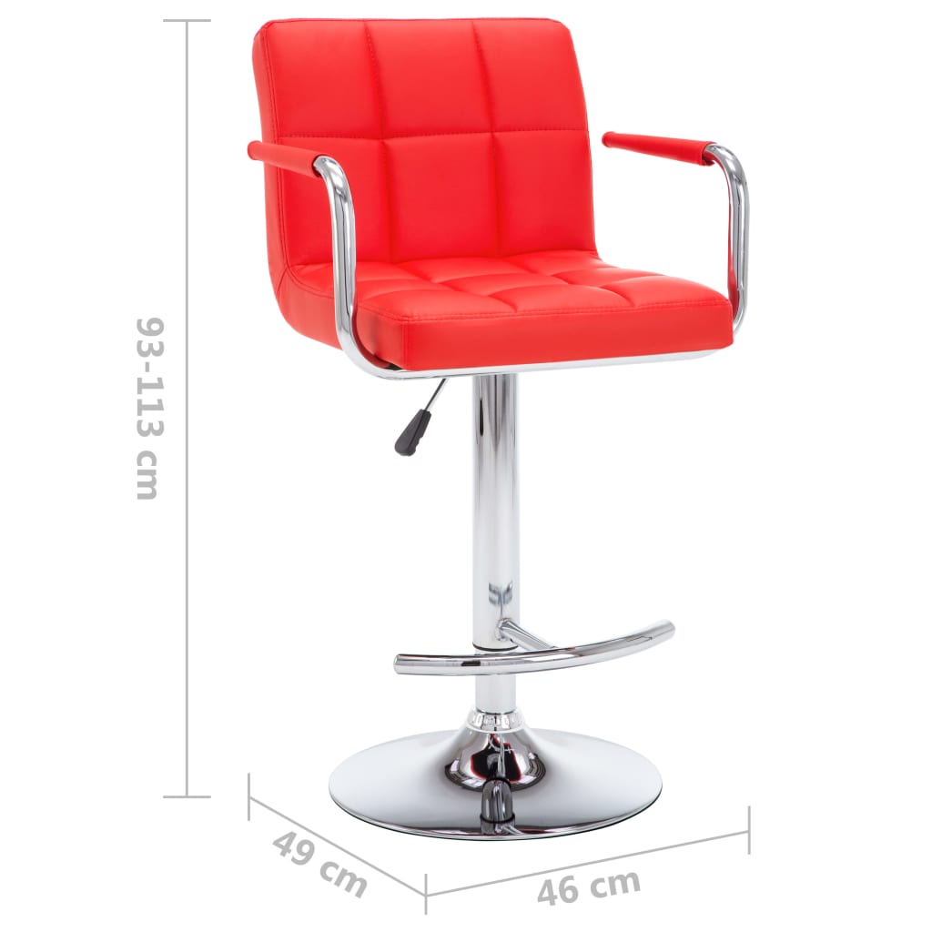 Barstoelen 2 st kunstleer rood is nu te koop bij PeponiXL, paradijselijk wonen!