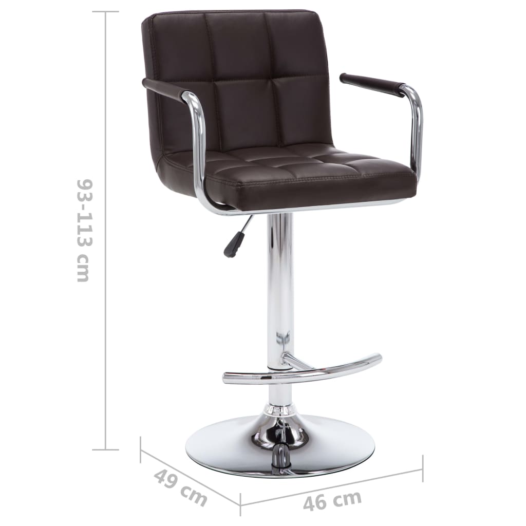 Barstoelen 2 st kunstleer bruin is nu te koop bij PeponiXL, paradijselijk wonen!