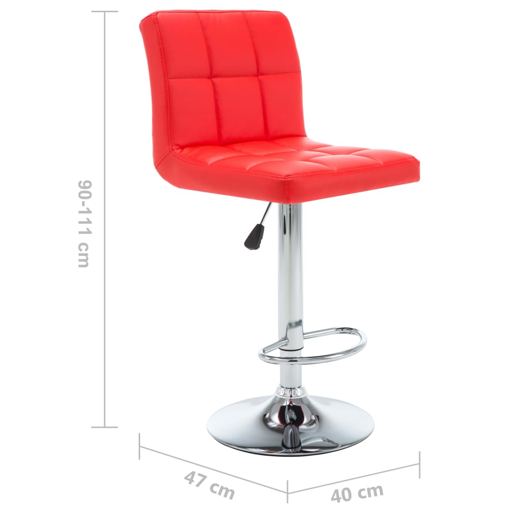Barstoelen 2 st kunstleer rood is nu te koop bij PeponiXL, paradijselijk wonen!