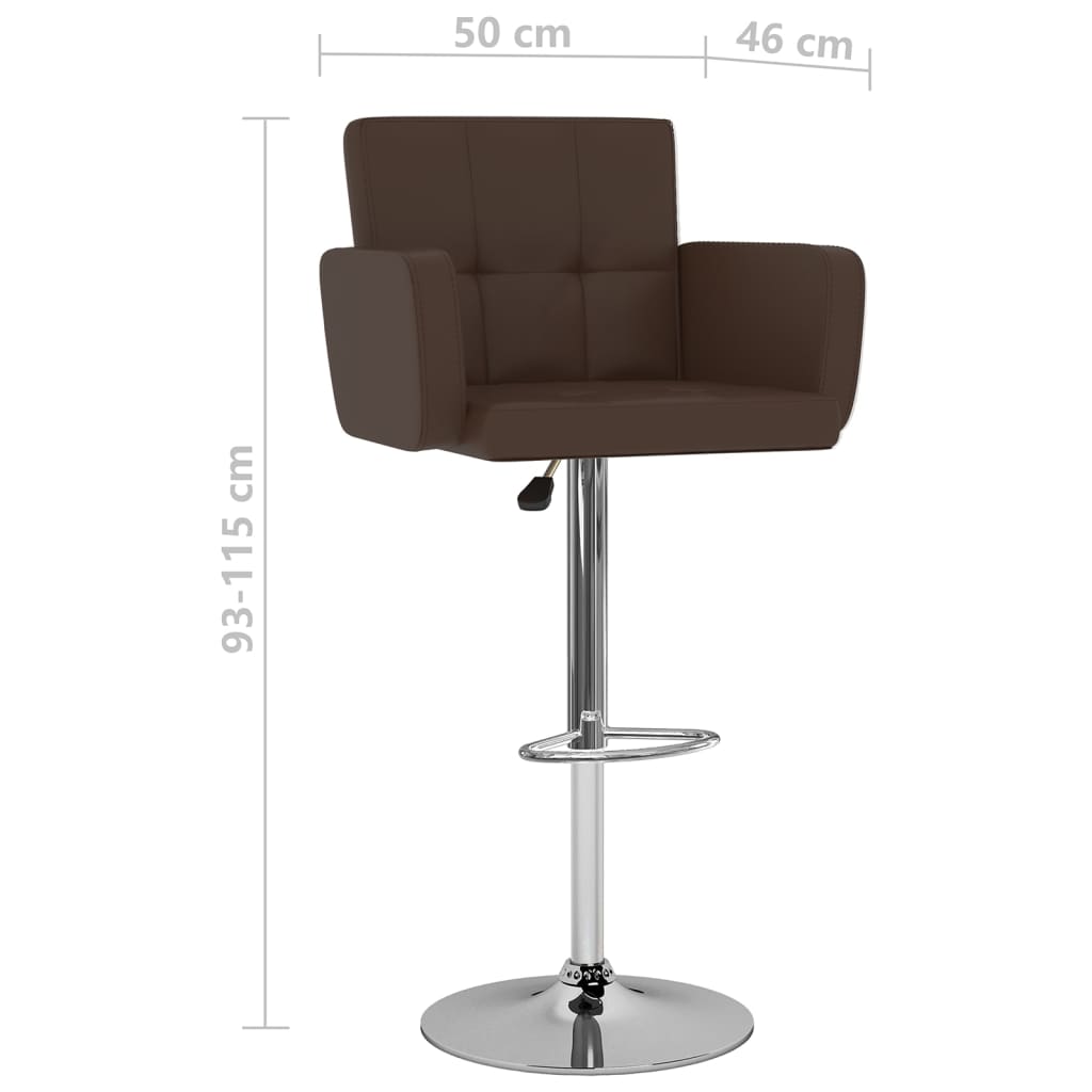 Barstoelen 2 st kunstleer bruin is nu te koop bij PeponiXL, paradijselijk wonen!
