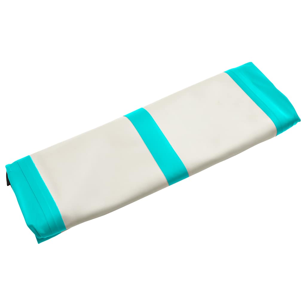 Gymnastiekmat met pomp opblaasbaar 600x100x15 cm PVC groen is nu te koop bij PeponiXL, paradijselijk wonen!