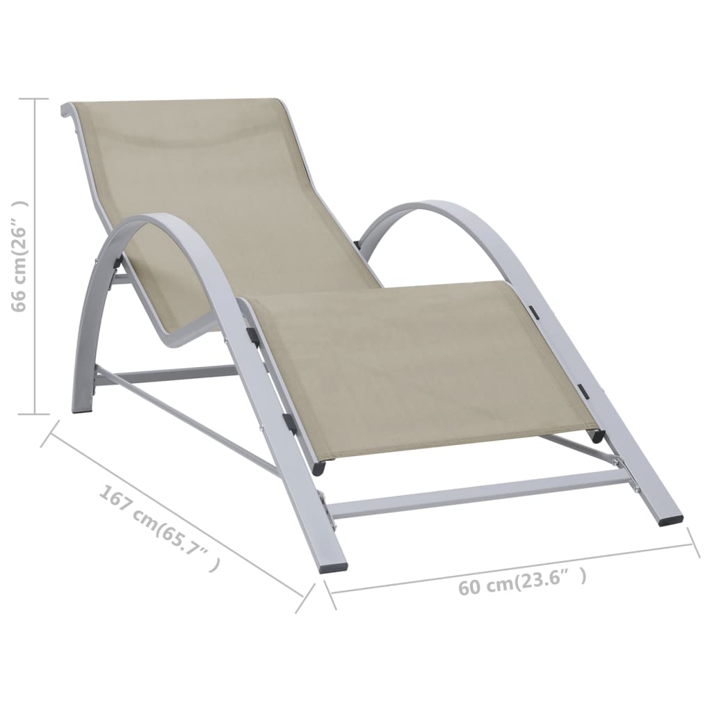 Ligbed textileen en aluminium crèmekleurig is nu te koop bij PeponiXL, paradijselijk wonen!