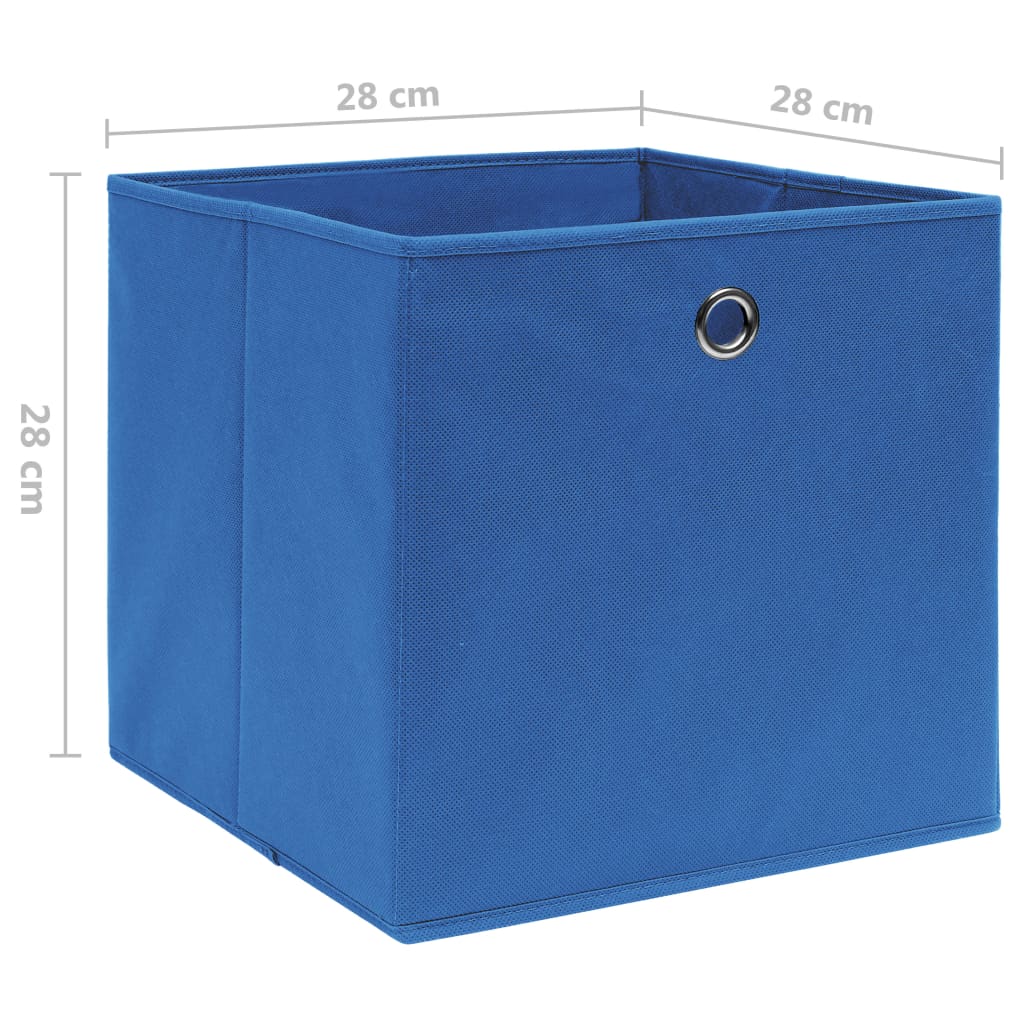 Opbergboxen 4 st 28x28x28 cm nonwoven stof blauw is nu te koop bij PeponiXL, paradijselijk wonen!