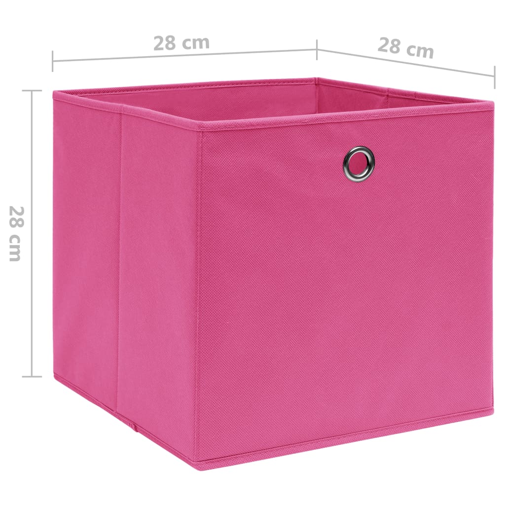 Opbergboxen 4 st 28x28x28 cm nonwoven stof roze is nu te koop bij PeponiXL, paradijselijk wonen!