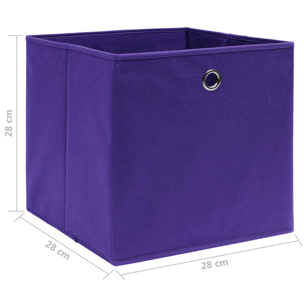 Opbergboxen 10 st 28x28x28 cm nonwoven stof paars is nu te koop bij PeponiXL, paradijselijk wonen!