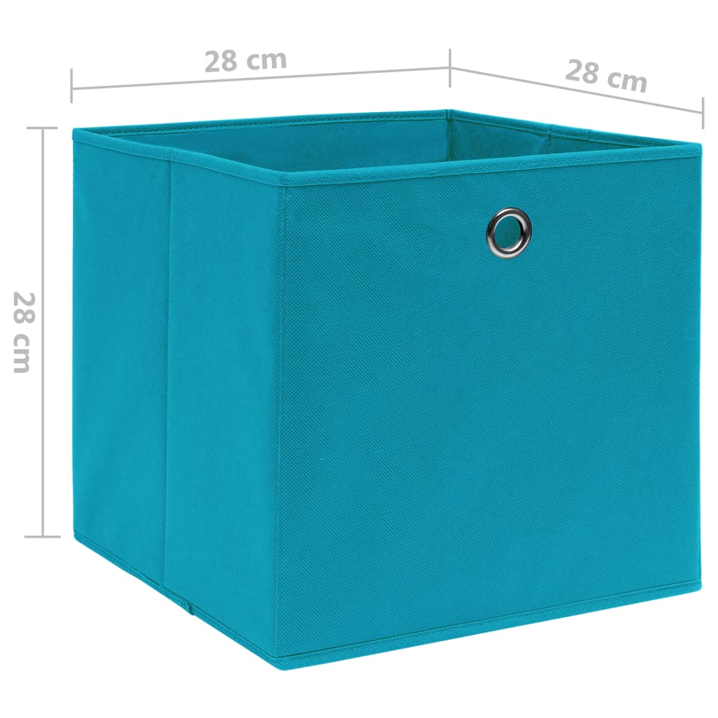 Opbergboxen 4 st 28x28x28 cm nonwoven stof babyblauw is nu te koop bij PeponiXL, paradijselijk wonen!