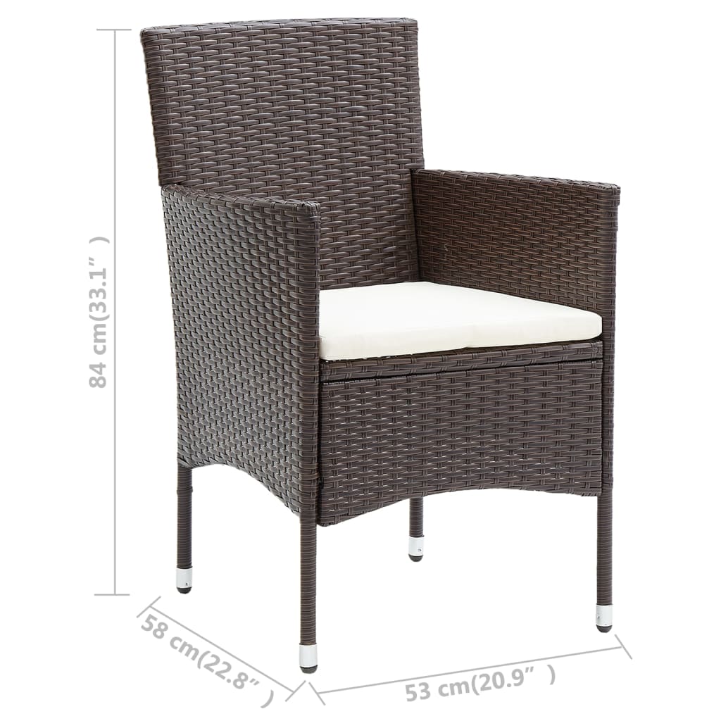 Tuinstoelen 4 st poly rattan bruin is nu te koop bij PeponiXL, paradijselijk wonen!