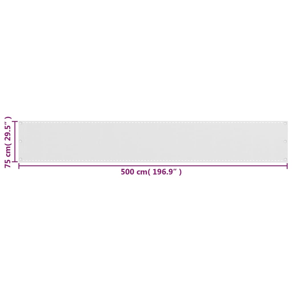 Balkonscherm 75x500 cm HDPE wit is nu te koop bij PeponiXL, paradijselijk wonen!