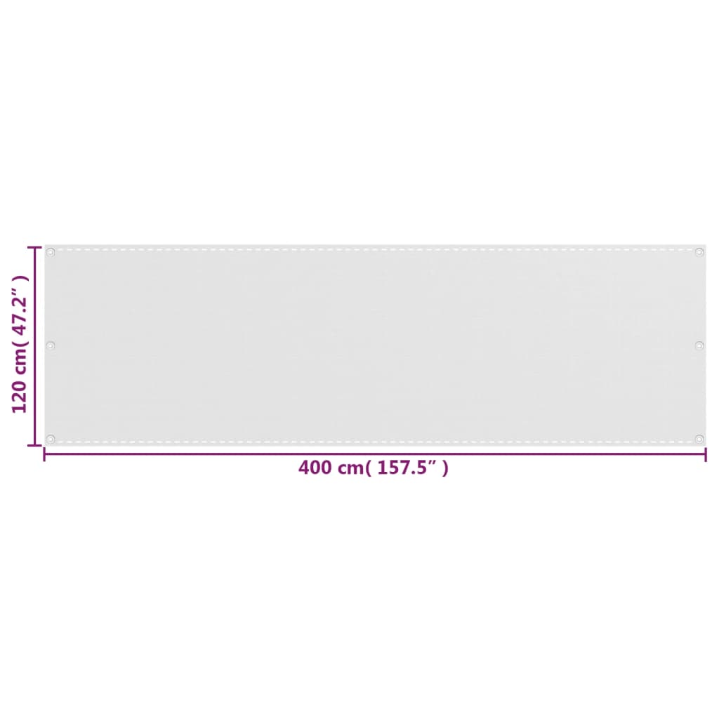 Balkonscherm 120x400 cm HDPE wit is nu te koop bij PeponiXL, paradijselijk wonen!