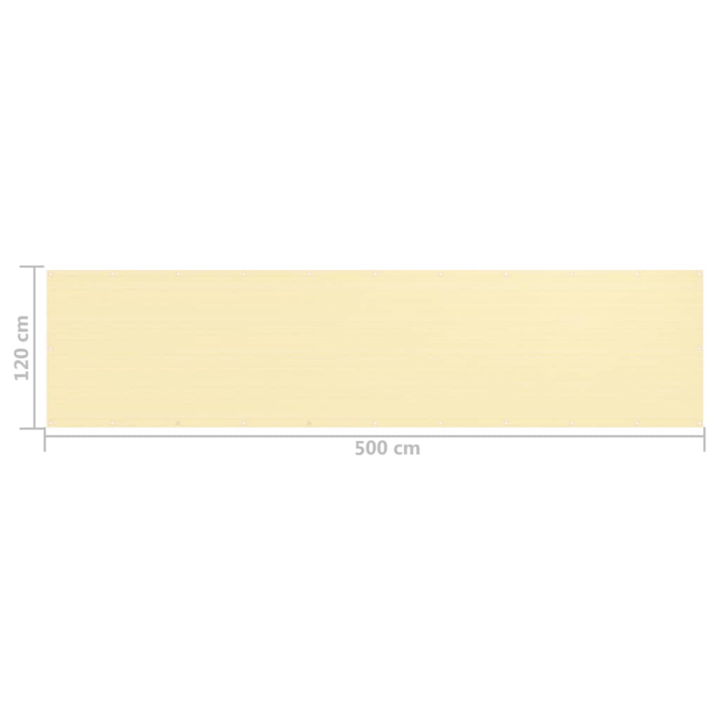 Balkonscherm 120x500 cm HDPE beige is nu te koop bij PeponiXL, paradijselijk wonen!