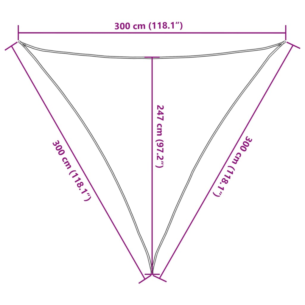 Zonnezeil 160 g/m² 3x3x3 m HDPE antracietkleurig is nu te koop bij PeponiXL, paradijselijk wonen!