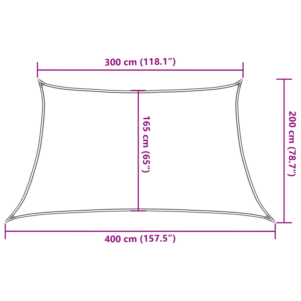 Zonnezeil 160 g/m² 3/4x2 m HDPE crèmekleurig is nu te koop bij PeponiXL, paradijselijk wonen!