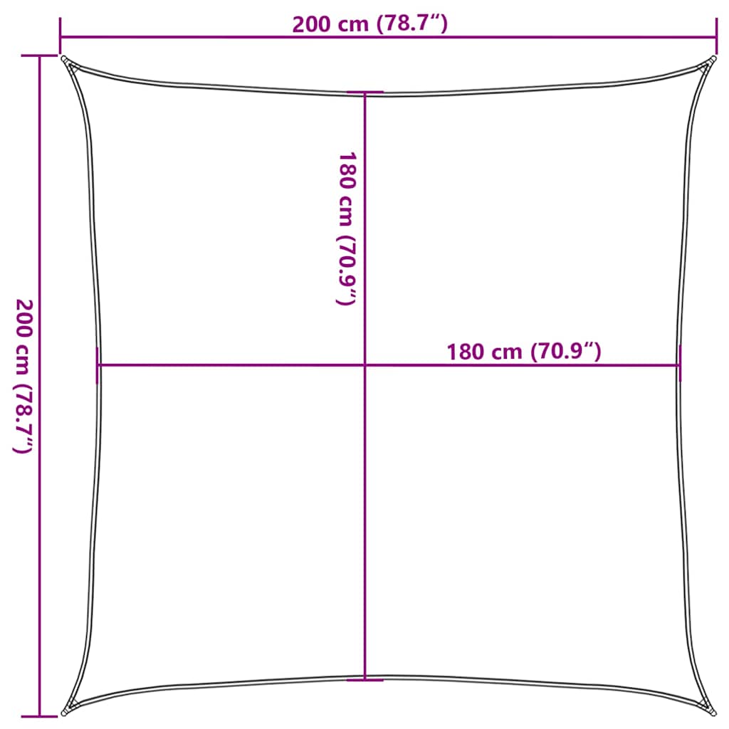 Zonnezeil 160 g/m² 2x2 m HDPE rood is nu te koop bij PeponiXL, paradijselijk wonen!