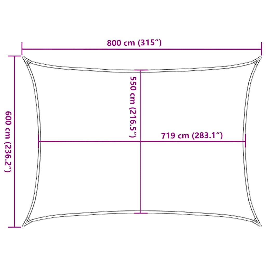 Zonnezeil 160 g/m² 6x8 m HDPE rood is nu te koop bij PeponiXL, paradijselijk wonen!