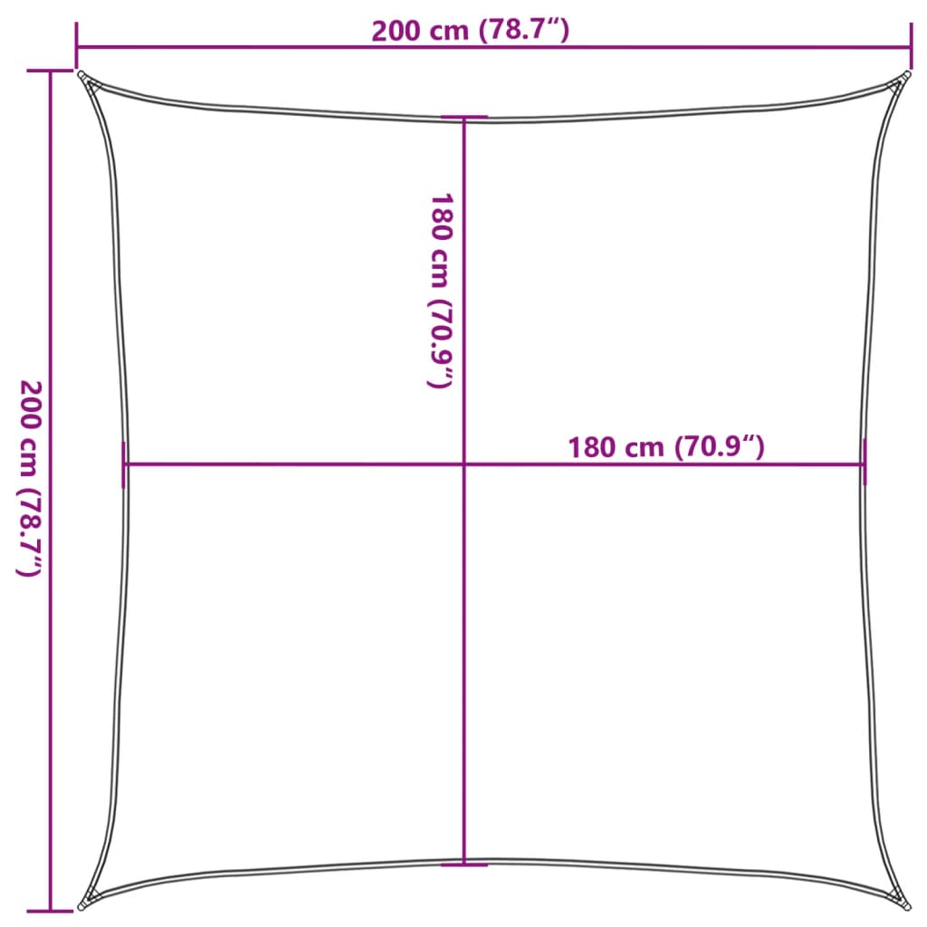 Zonnezeil 160 g/m² 2x2 m HDPE zwart is nu te koop bij PeponiXL, paradijselijk wonen!