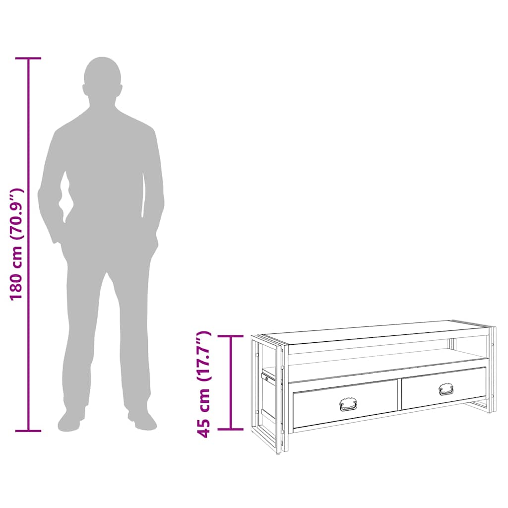 Tv-meubel 120x35x45 cm hout met honingkleurige afwerking is nu te koop bij PeponiXL, paradijselijk wonen!