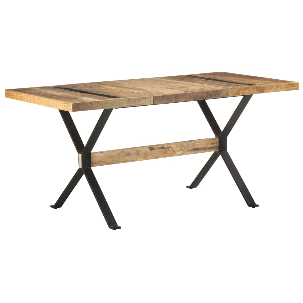Eettafel 160x80x76 cm ruw mangohout is nu te koop bij PeponiXL, paradijselijk wonen!