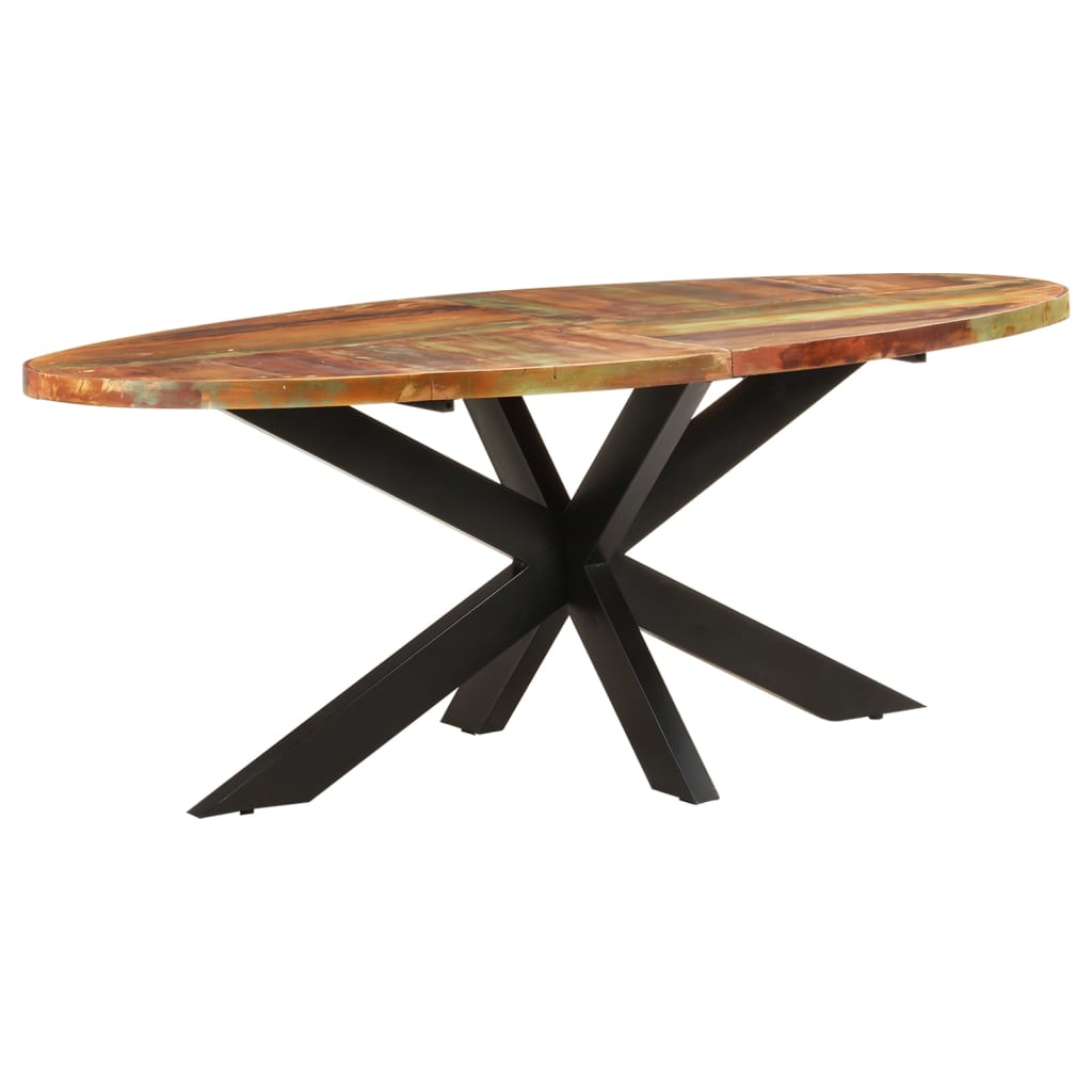 Eettafel ovaal 200x100x75 cm massief gerecycled hout is nu te koop bij PeponiXL, paradijselijk wonen!