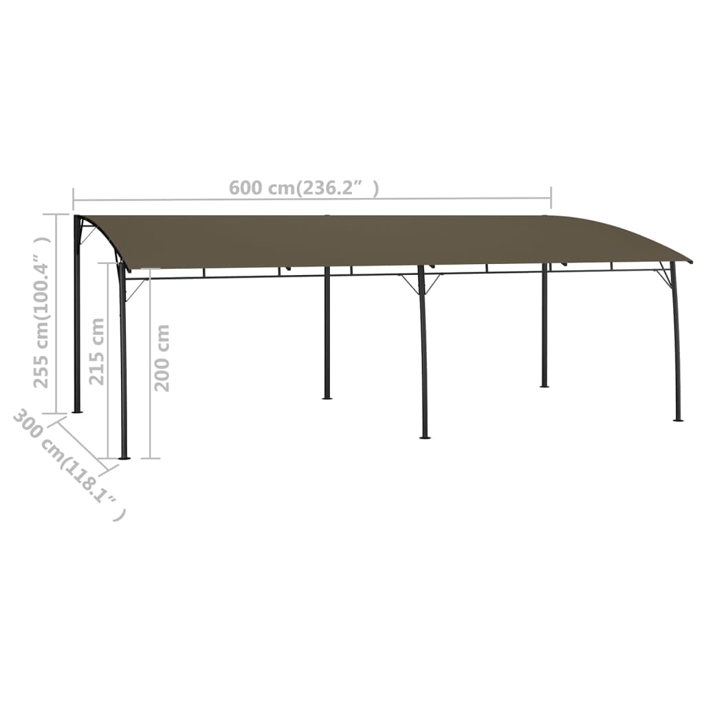 Zonneluifel 6x3x2,55 m taupe is nu te koop bij PeponiXL, paradijselijk wonen!