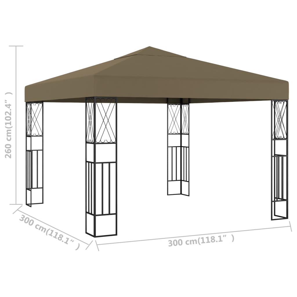 Prieel 3x3 m stof taupe is nu te koop bij PeponiXL, paradijselijk wonen!
