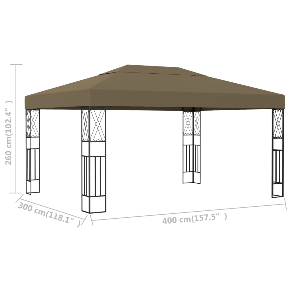 Prieel 3x4 m stof taupe is nu te koop bij PeponiXL, paradijselijk wonen!