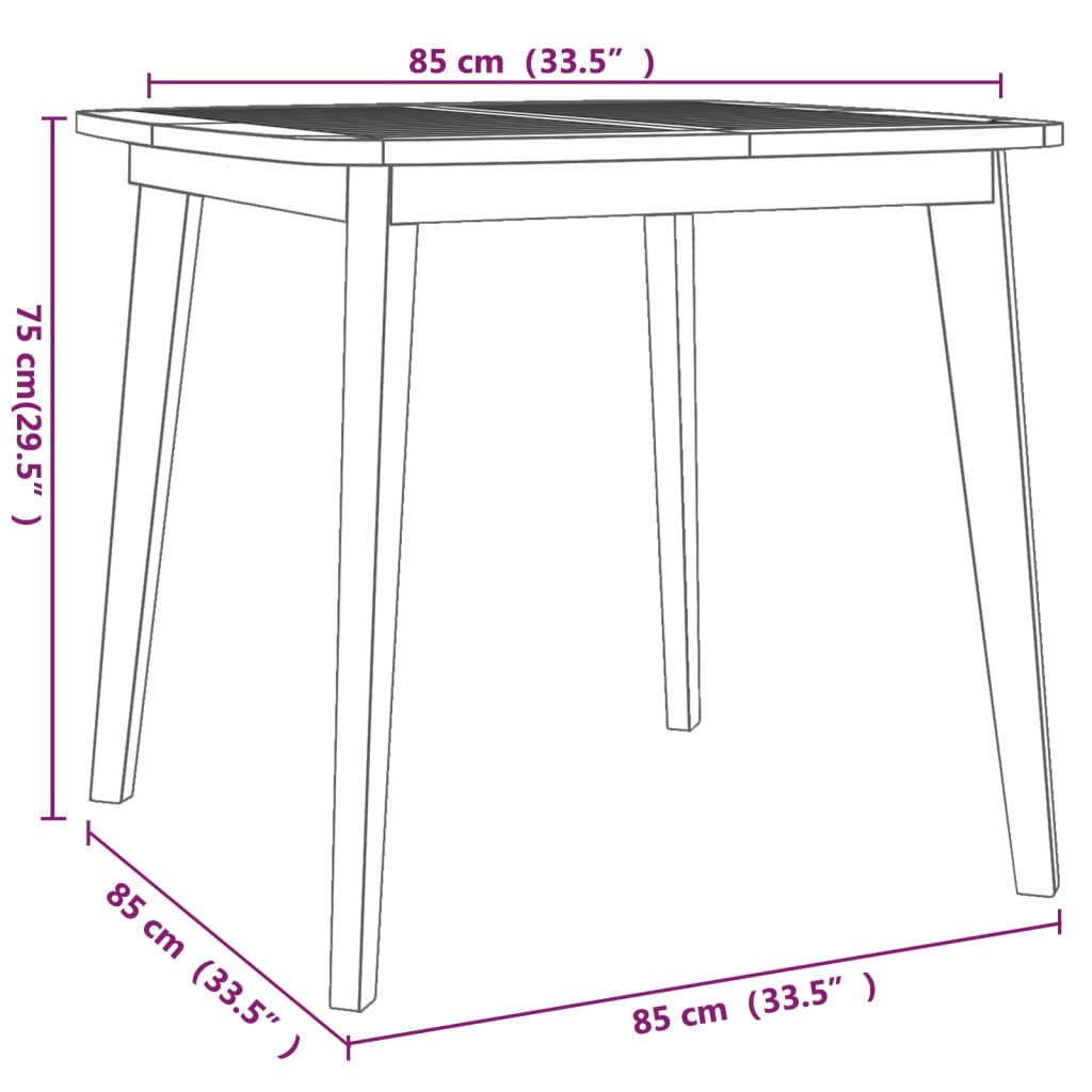 Tuintafel 85x85x75 cm massief acaciahout is nu te koop bij PeponiXL, paradijselijk wonen!