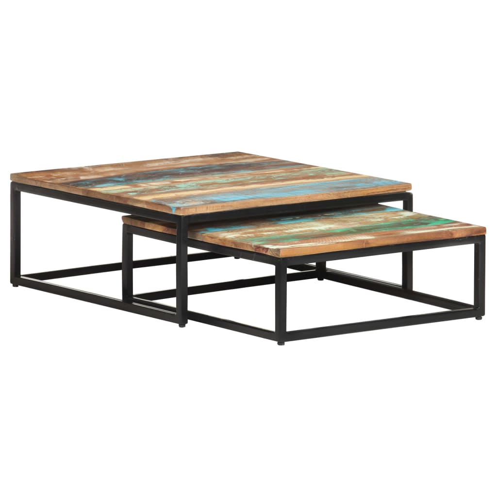 2-delige Salontafelset massief gerecycled hout is nu te koop bij PeponiXL, paradijselijk wonen!
