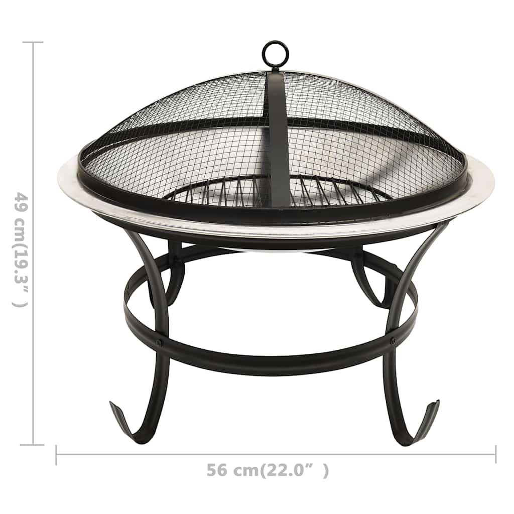 Vuurplaats en barbecue 2-in-1 met pook 56x56x49 cm rvs is nu te koop bij PeponiXL, paradijselijk wonen!