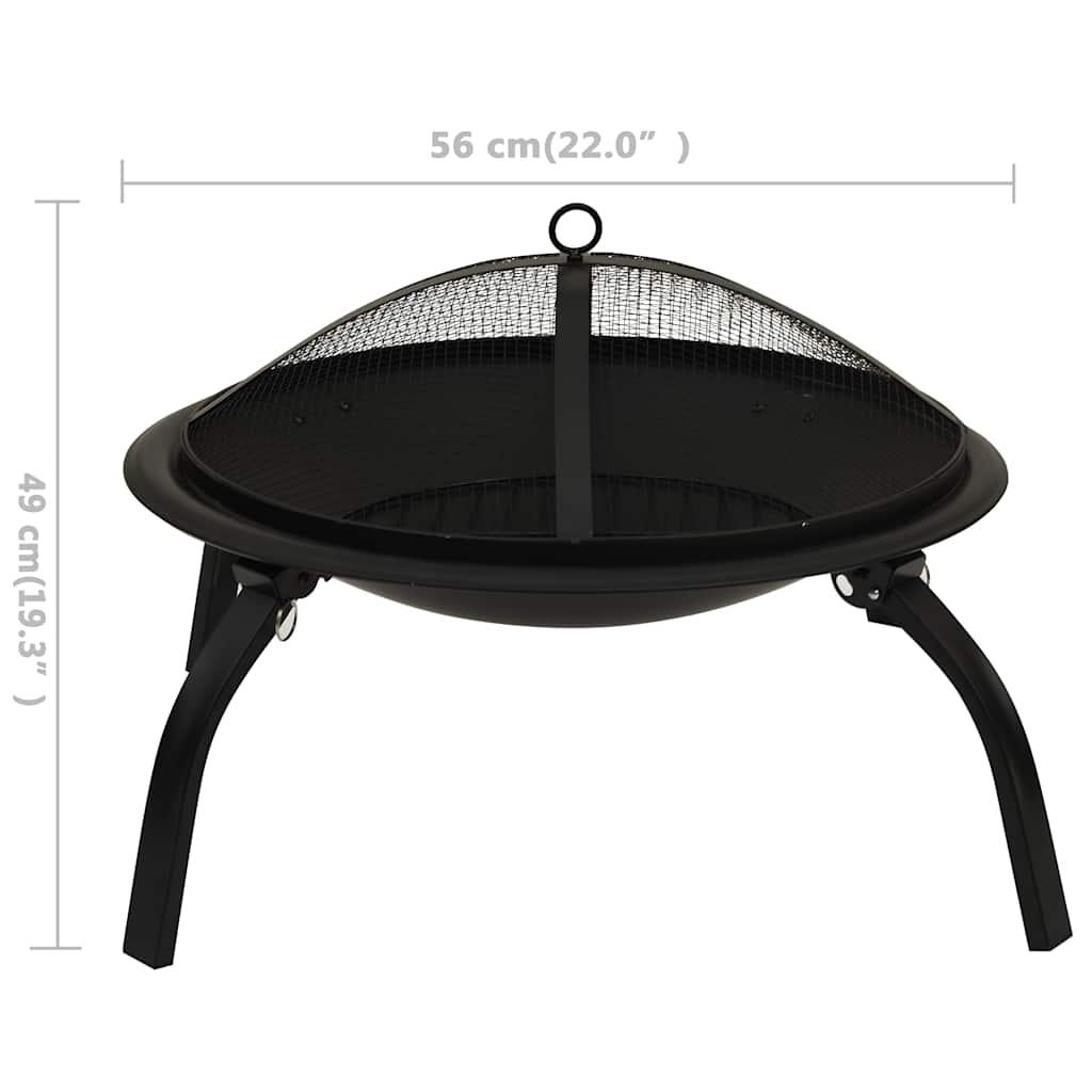 Vuurschaal en barbecue 2-in-1 met pook 56x56x49 cm staal is nu te koop bij PeponiXL, paradijselijk wonen!
