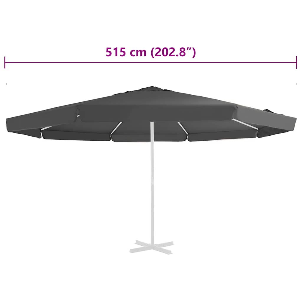 Vervangingsdoek voor parasol 515 cm antracietkleurig is nu te koop bij PeponiXL, paradijselijk wonen!