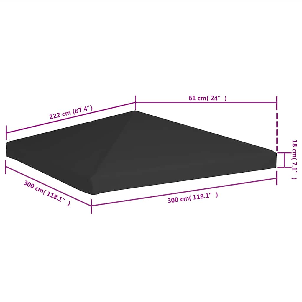 Prieeldak 270 g/m² 3x3 m zwart is nu te koop bij PeponiXL, paradijselijk wonen!