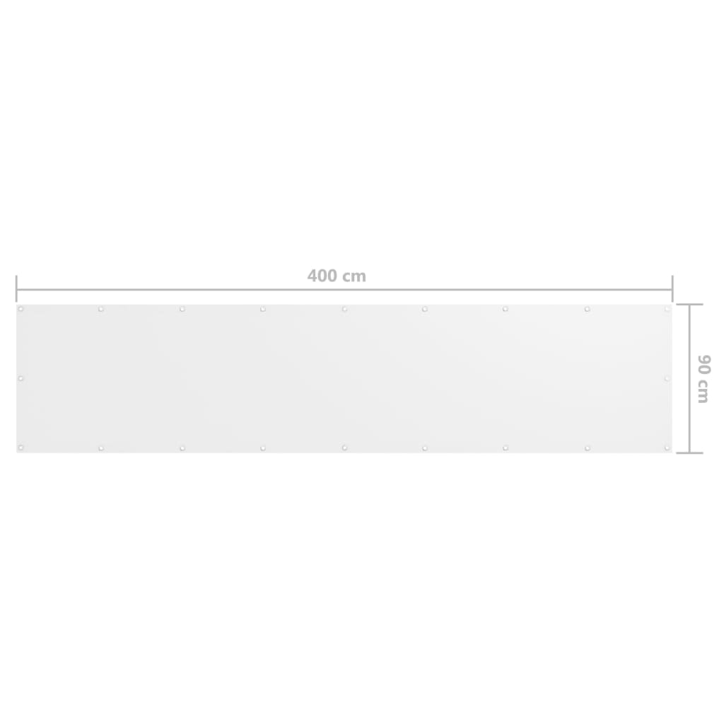 Balkonscherm 90x400 cm oxford stof wit is nu te koop bij PeponiXL, paradijselijk wonen!