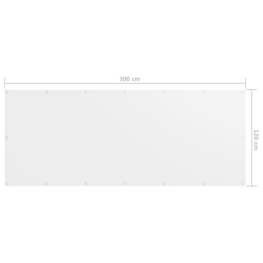 Balkonscherm 120x300 cm oxford stof wit is nu te koop bij PeponiXL, paradijselijk wonen!